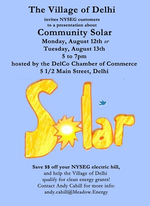 Village of Delhi Community Solar poster