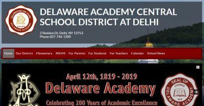 Delaware Academy Central School website screenshot